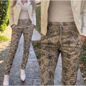 BEVY FLOG | Python Beige Black Skinny Pants | 26